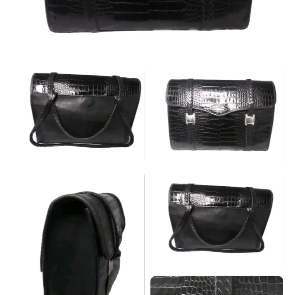 Brighton Leather Briefcase Attache Bag Croco Embossed Brighton For Business Bag